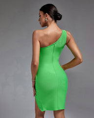 Sleeveless Drill Chain Bandage Split Dress