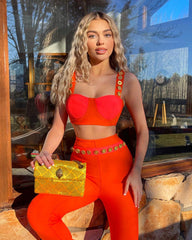 Strappy Sleeveless Metal Studded Bandage Set