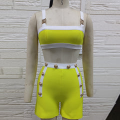Strappy Sleeveless Exposed Waist Bandage Set