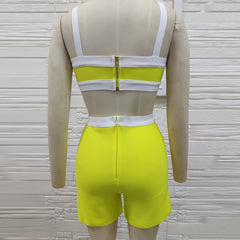 Strappy Sleeveless Exposed Waist Bandage Set