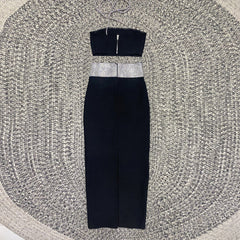 One Shoulder Sleeveless Drill Chain Bandage Set