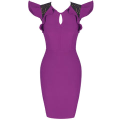 Round Neck Sleeveless Lace Midi Bandage Dress