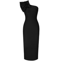 One Shoulder Frill Asymmetrical Bandage Dress