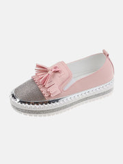 Rhinestones Tassel Slip On Loafers