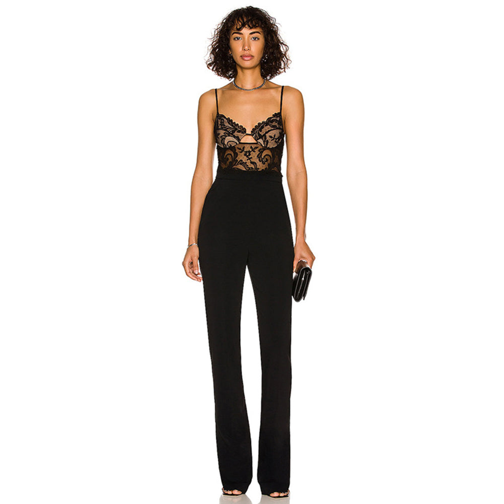 Strappy Sleeveless Lace Bandage Jumpsuit