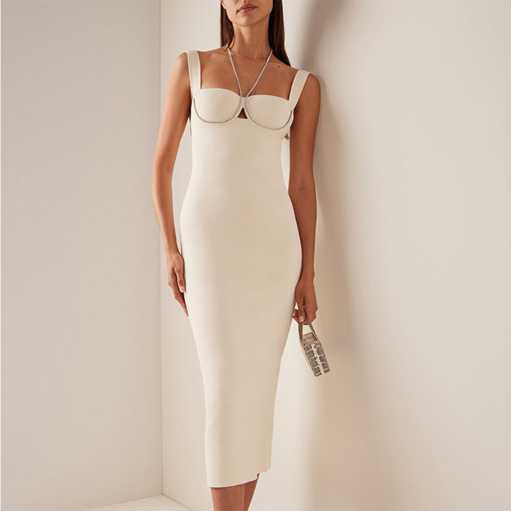 Strappy Diamente Embellished Bodycon Dress