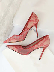 Pointed Toe Lace Heels