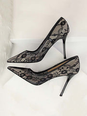 Pointed Toe Lace Heels