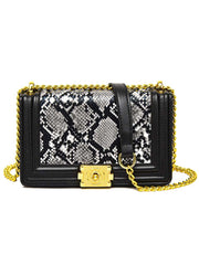 Snake Patchwork One Shoulder Bag