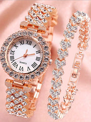 Rhinestone Watches Bracelet Set