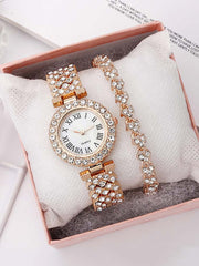Rhinestone Watches Bracelet Set
