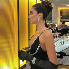 Strappy Sleeveless Manual Seam Dril Midi Bandage Dress