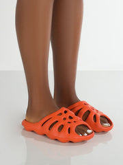 Solid Color Hollow Out Slippers