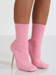 Knit Stiletto Heel Sock Ankle Boots