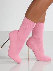Knit Stiletto Heel Sock Ankle Boots