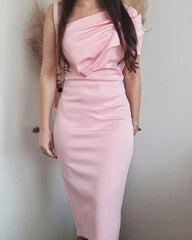 One Shoulder Midi Frill Suzie Dress