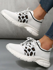 Leopard Solid Patchwork Sneakers