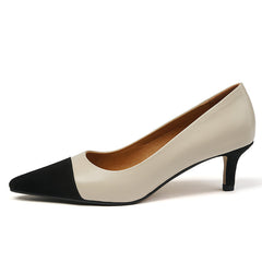 April Cap Toe Kitten Heel Pumps