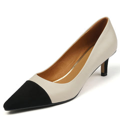 April Cap Toe Kitten Heel Pumps