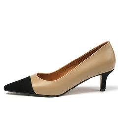 April Cap Toe Kitten Heel Pumps