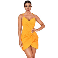 Strappy Sleeveless Lace Up Mini Bodycon Dress