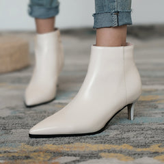 Allison Pointed Toe Kitten Heel Booties