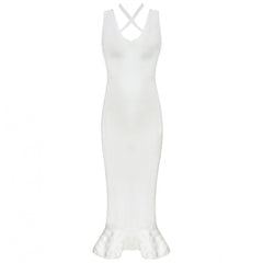 Strappy Sleeveless Fishtail Over Knee Bandage Dress