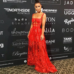 Strappy Sleeveless Mesh Maxi Prom Dress