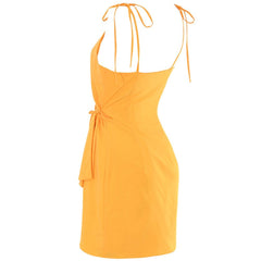 Strappy Sleeveless Lace Up Mini Bodycon Dress