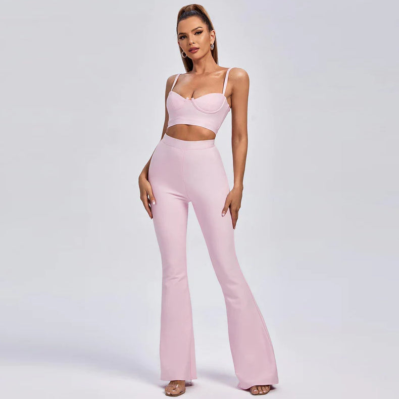 Strappy Sleeveless Exposed Waist Bandage Set