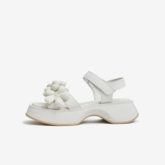 Flower Decor Wedge Sandals