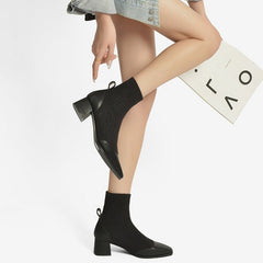 Flyknit Square Heel Socks Boots