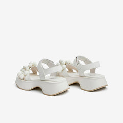 Flower Decor Wedge Sandals