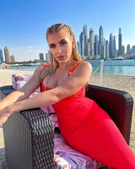 Strappy Sleeveless Metal Studded Maxi Bandage Dress