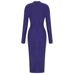 V Neck Long Sleeve Bandage Dress PFHJ649