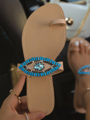 Evil Eye Slip On Sandals