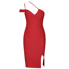 Sleeveless Asymmetrical Slit Bandage Dress