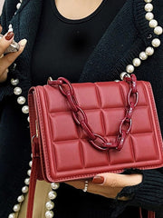 Minimalist Embossed Decor Crossbody Bag