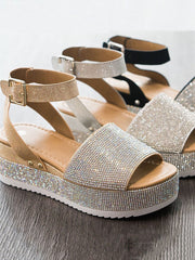 Casual Rhinestone Platform Sandals
