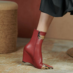 Felix Pointed Toe Burgundy Ankle Boots