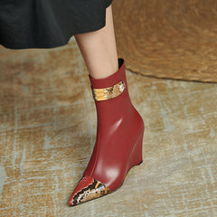 Felix Pointed Toe Burgundy Ankle Boots