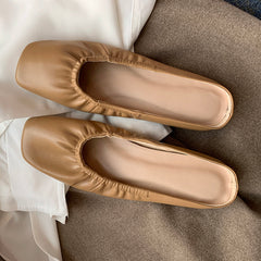 Dayanara Handmade Square Toe Flat Mules