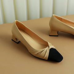 Elizabeth Cap Toe Low Heel Slip on Pumps