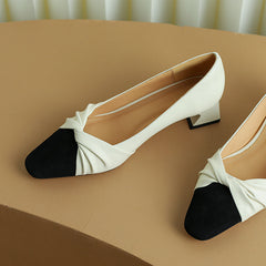 Elizabeth Cap Toe Low Heel Slip on Pumps