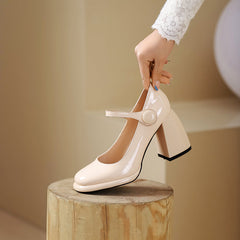 Claire Chunky Heel Mary Janes Pumps
