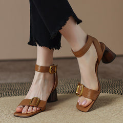 Delia Handmade Buckle Ankle Strap Sandals