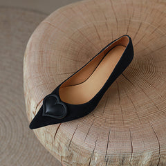 Destiny Pointy Toe Heart Kitten Heels