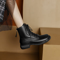 Fara Leather Black Ankle Boots