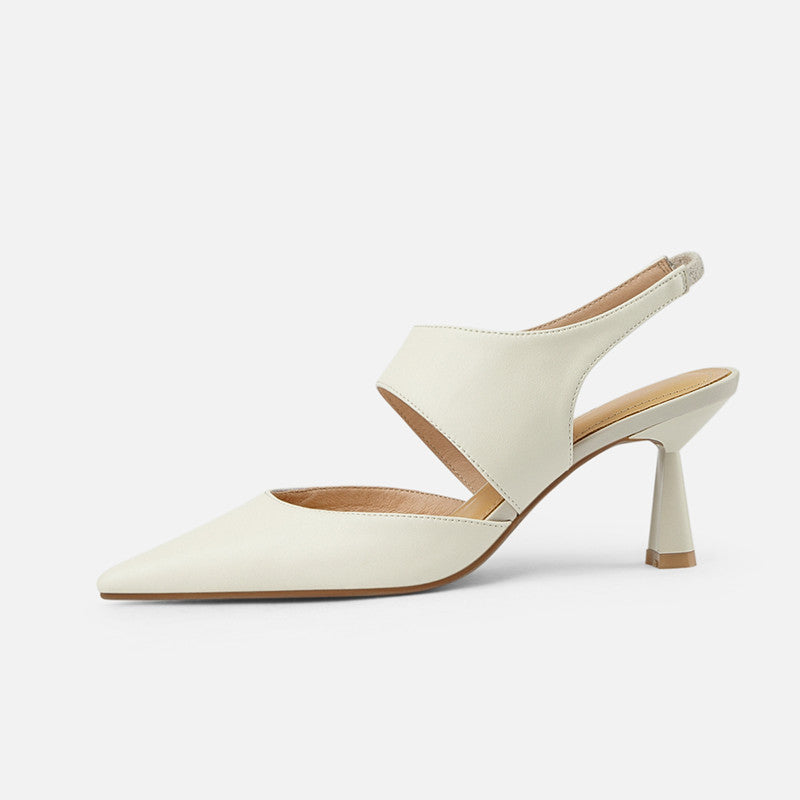 Fayth White Slingback Heels