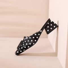 Diane Leopard Print Handmade Low Chunky Heel Mules